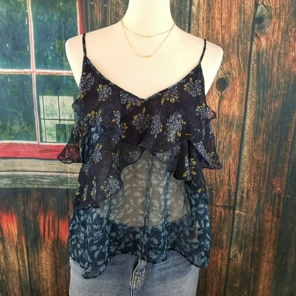 Free People Ruffled Floral Tank!.
